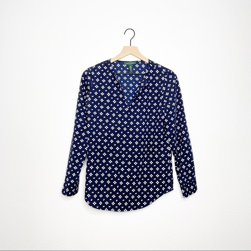 LAUREN RALPH LAUREN Blue Printed Blouse